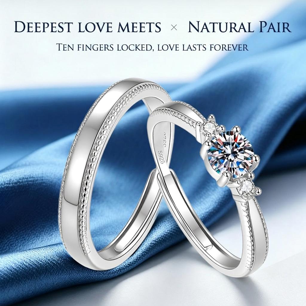 Men's Bling Moissanite Hip Hop Ring, Stylish Finger Ornament